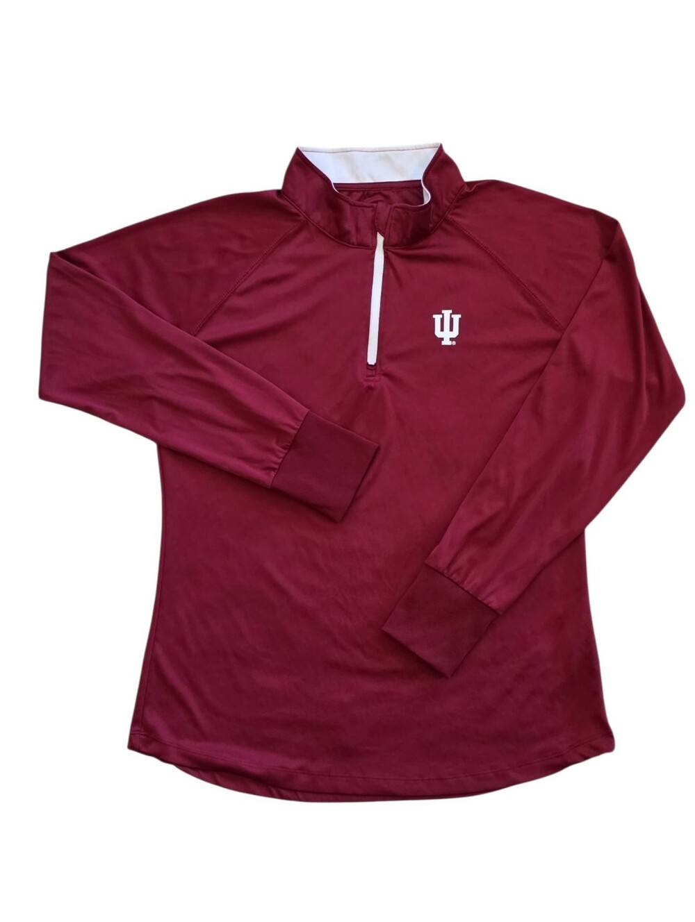Indiana University Hoosier 2XL Crimson and White 1/4 Zip Performan Pullover XXL